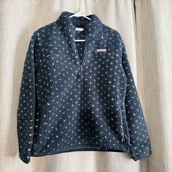 Vineyard Vines Tops - Vineyard Vines Black Birdseye  Sherpa Pullover
